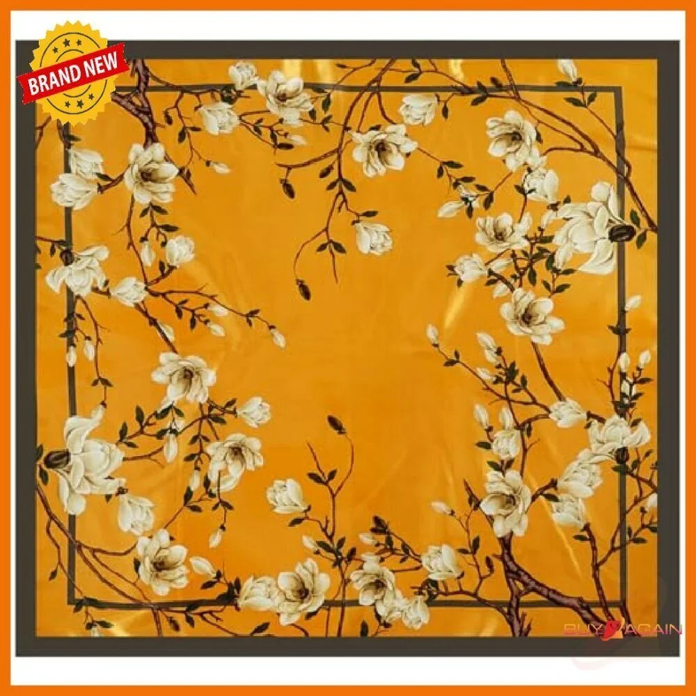 Large Square Silk Feeling Scarf 35